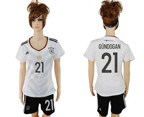 Women's Germany #21 Gundogan White Home Soccer Country Jersey