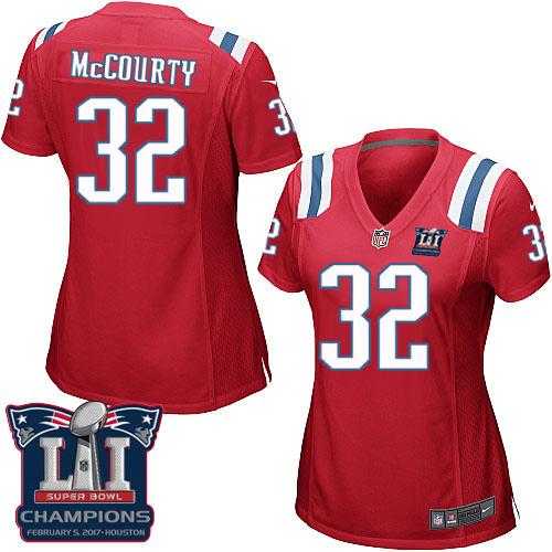 Women's Nike New England Patriots #32 Devin McCourty Red Alternate Super Bowl LI Champions Stitched NFL Elite Jersey