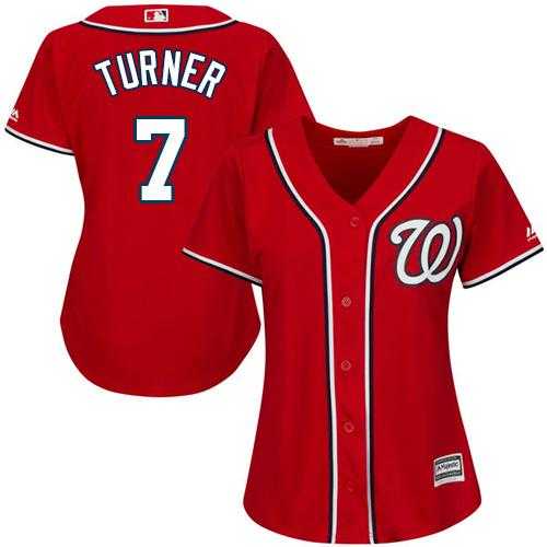 Women's Washington Nationals #7 Trea Turner Red Alternate Stitched MLB Jersey