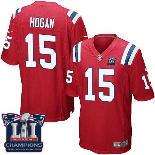 Youth Nike New England Patriots #15 Chris Hogan Red Alternate Super Bowl LI Champions Stitched NFL Elite Jersey
