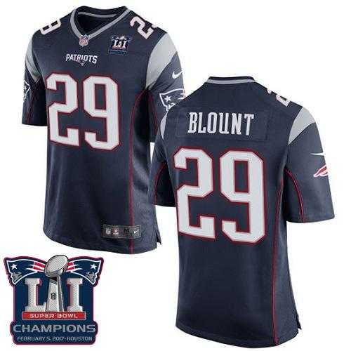 Youth Nike New England Patriots #29 LeGarrette Blount Navy Blue Team Color Super Bowl LI Champions Stitched NFL New Elite Jersey