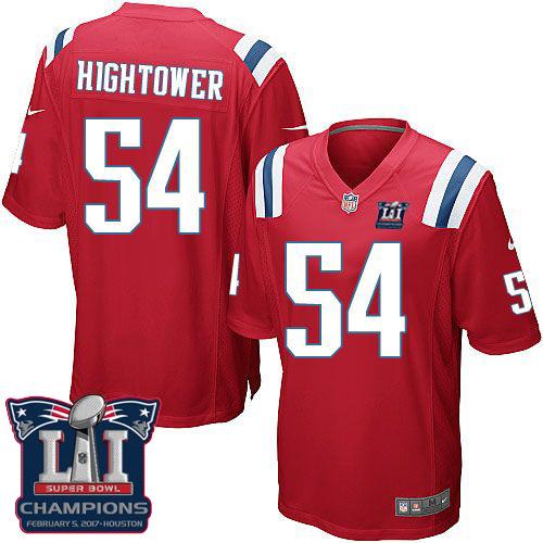 Youth Nike New England Patriots #54 Dont'a Hightower Red Alternate Super Bowl LI ChampionsStitched NFL Elite Jersey