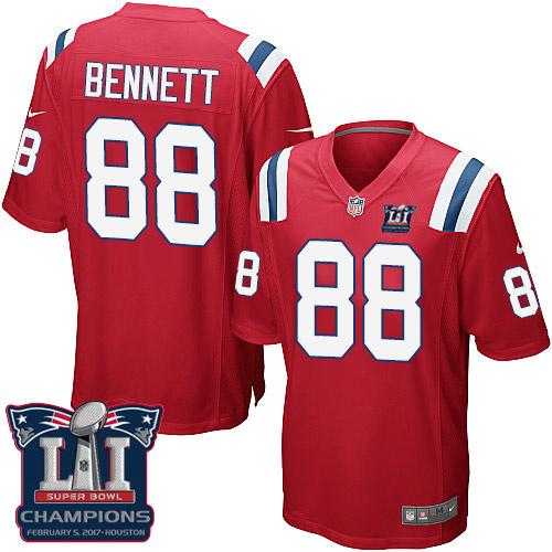 Youth Nike New England Patriots #88 Martellus Bennett Red Alternate Super Bowl LI Champions Stitched NFL Elite Jersey