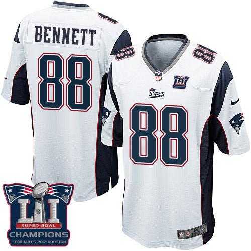 Youth Nike New England Patriots #88 Martellus Bennett White Super Bowl LI Champions Stitched NFL New Elite Jersey