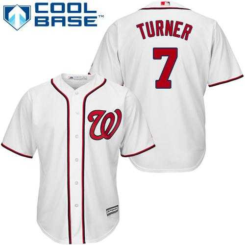 Youth Washington Nationals #7 Trea Turner White Cool Base Stitched MLB Jersey