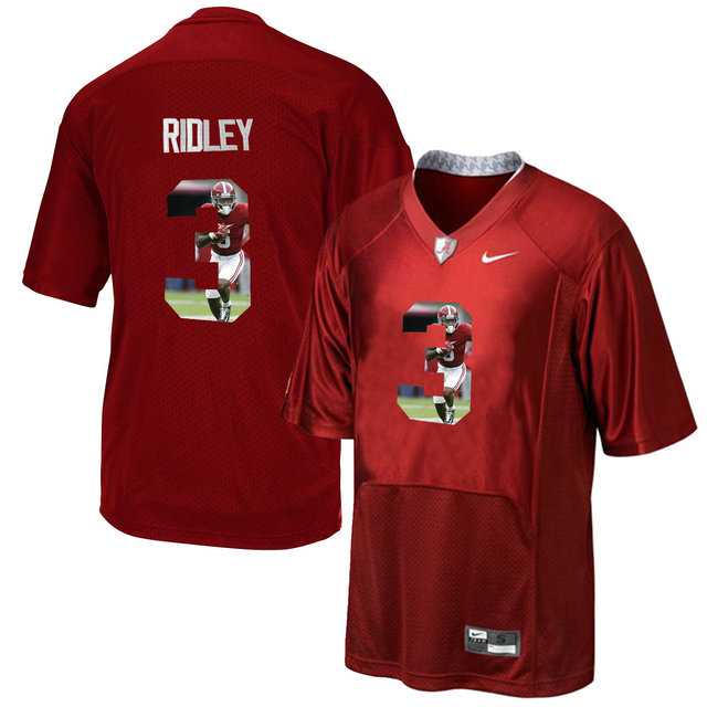 Alabama Crimson Tide #3 Calvin Ridley Red With Portrait Print College Football Jersey6