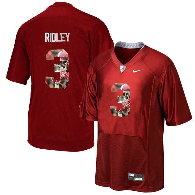 Alabama Crimson Tide #3 Calvin Ridley Red With Portrait Print College Football Jersey7