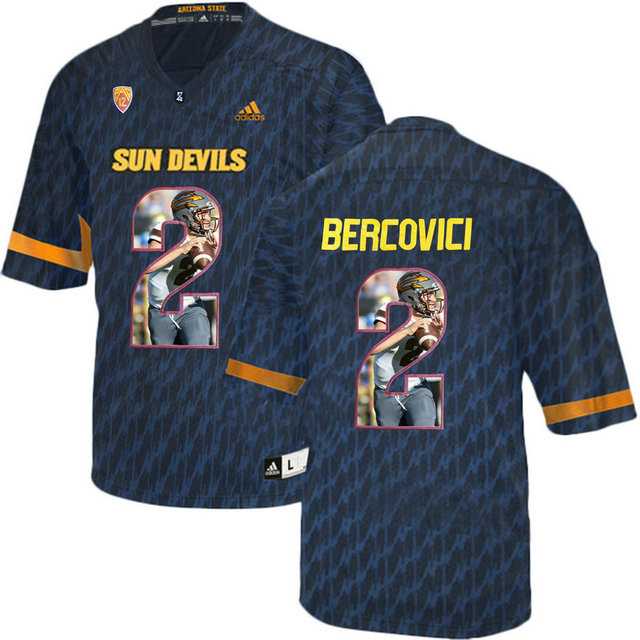 Arizona State Sun Devils #2 Mike Bercovici Black Team Logo Print College Football Jersey11