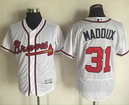 Atlanta Braves #31 Greg Maddux White Flexbase Authentic Collection Stitched MLB Jersey