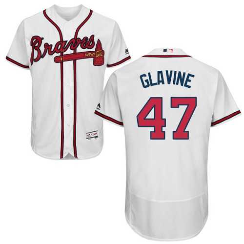 Atlanta Braves #47 Tom Glavine White Flexbase Authentic Collection Stitched MLB Jersey