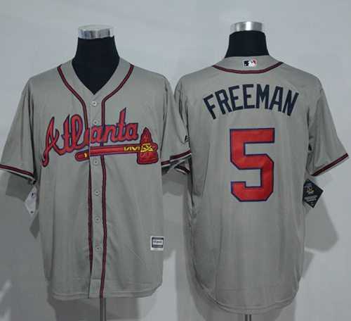 Atlanta Braves #5 Freddie Freeman Grey New Cool Base Stitched MLB Jersey