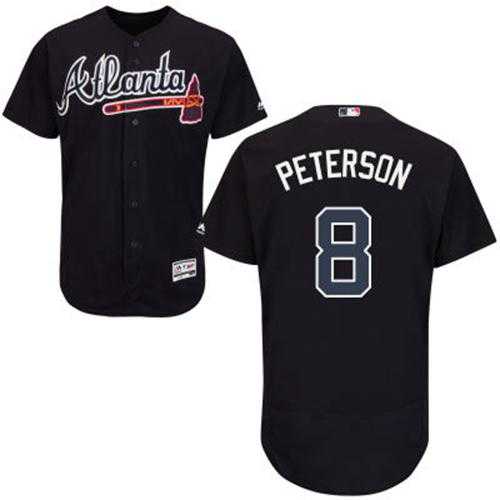 Atlanta Braves #8 Jace Peterson Navy Blue Flexbase Authentic Collection Stitched MLB Jersey