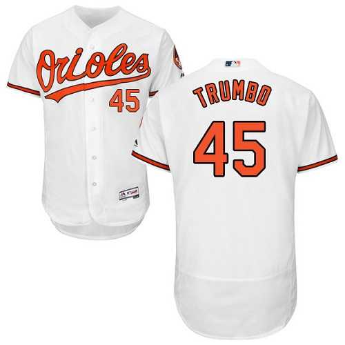 Baltimore Orioles #45 Mark Trumbo White Flexbase Authentic Collection Stitched MLB Jersey