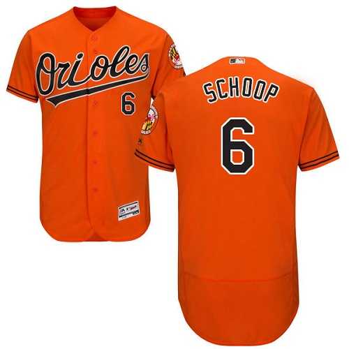Baltimore Orioles #6 Jonathan Schoop Orange Flexbase Authentic Collection Stitched MLB Jersey