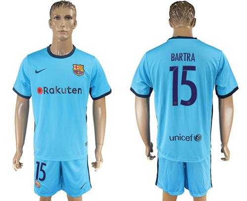 Barcelona #15 Bartra Away Soccer Club Jersey