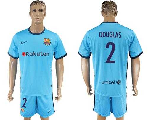 Barcelona #2 Douglas Away Soccer Club Jersey