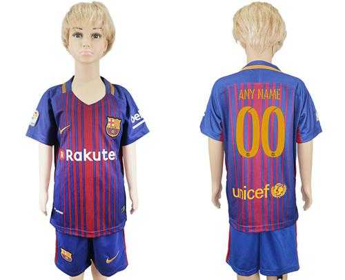 Barcelona Personalized Home Kid Soccer Club Jersey