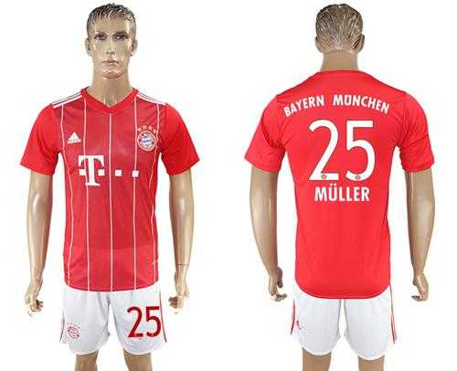 Bayern Munchen #25 Muller Home Soccer Club Jersey