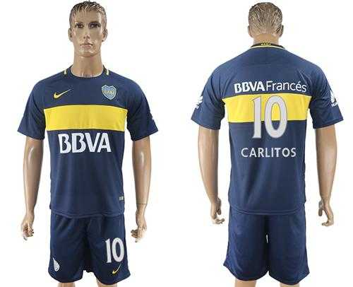 Boca Juniors #10 Carlitos Home Soccer Club Jersey