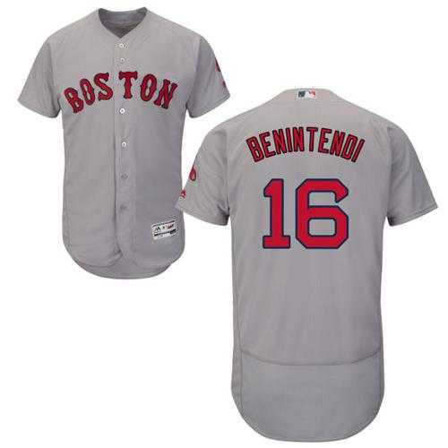 Boston Red Sox #16 Andrew Benintendi Grey Flexbase Authentic Collection Stitched MLB Jersey