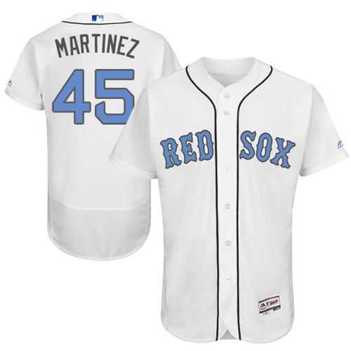 Boston Red Sox #45 Pedro Martinez White Flexbase Authentic Collection Father's Day Stitched MLB Jersey
