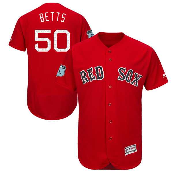 Boston Red Sox #50 Mookie Betts Red 2017 Spring Training Flexbase Authentic Collection Stitched Baseball Jersey