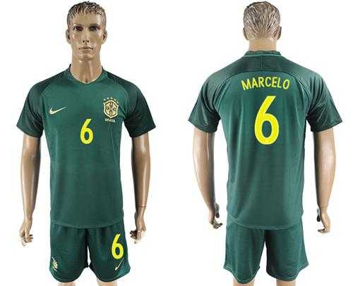 Brazil #6 Marcelo Away Soccer Country Jersey