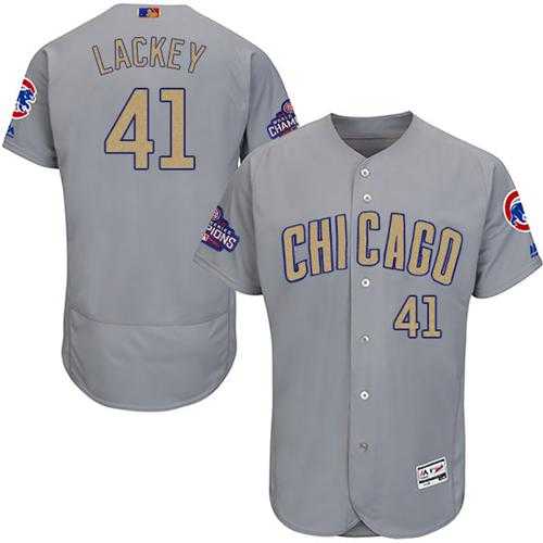 Chicago Cubs #41 John Lackey Grey Flexbase Authentic 2017 Gold Program Stitched MLB Jersey
