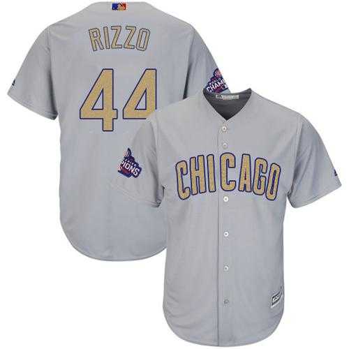 Chicago Cubs #44 Anthony Rizzo Grey 2017 Gold Program Cool Base Stitched MLB Jersey