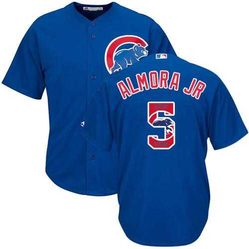 Chicago Cubs #5 Albert Almora Jr. Blue Team Logo Fashion Stitched MLB Jersey