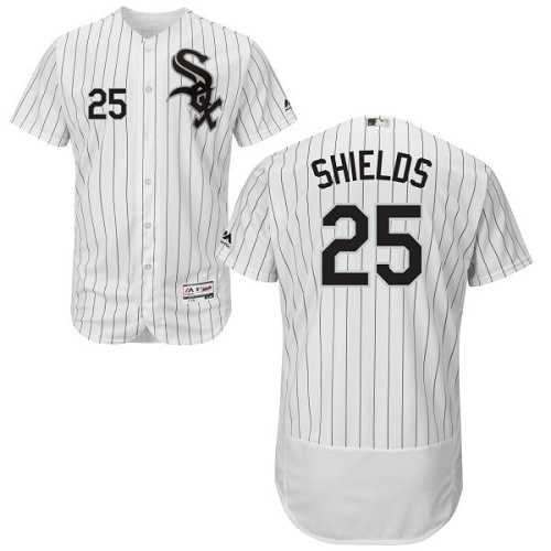 Chicago White Sox #25 James Shields White(Black Strip) Flexbase Authentic Collection Stitched MLB Jersey