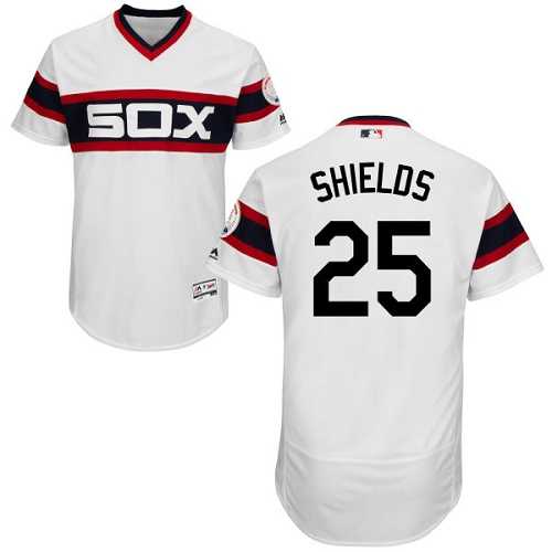 Chicago White Sox #25 James Shields White Flexbase Authentic Collection Alternate Home Stitched MLB Jersey
