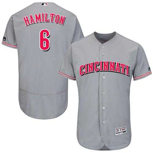 Cincinnati Reds #6 Billy Hamilton Grey Flexbase Authentic Collection Stitched MLB Jersey