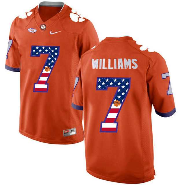Clemson Tigers #7 Mike Williams Orange USA Flag College Football Jersey