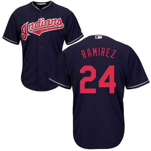 Cleveland Indians #24 Manny Ramirez Navy Blue New Cool Base Stitched MLB Jersey