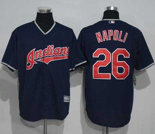 Cleveland Indians #26 Mike Napoli Navy Blue New Cool Base Stitched MLB Jersey