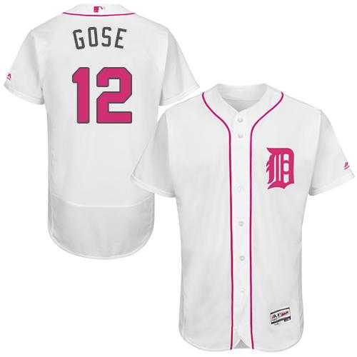 Detroit Tigers #12 Anthony Gose White Flexbase Authentic Collection Mother's Day Stitched MLB Jersey