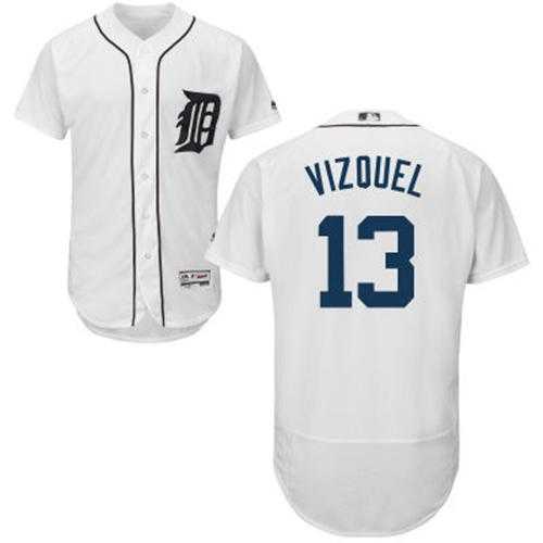 Detroit Tigers #13 Omar Vizquel White Flexbase Authentic Collection Stitched MLB Jersey