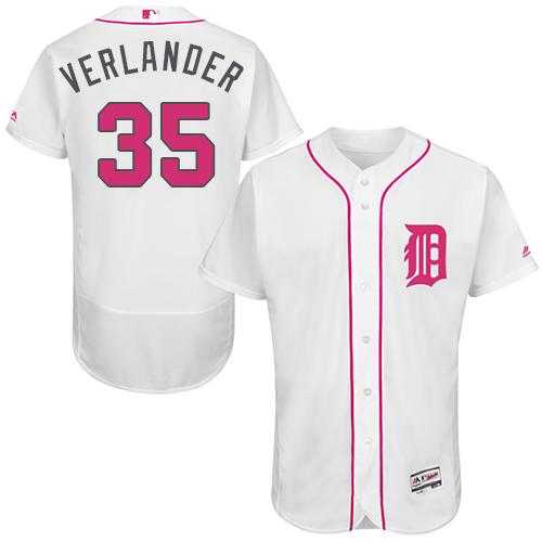 Detroit Tigers #35 Justin Verlander White Flexbase Authentic Collection Mother's Day Stitched MLB Jersey