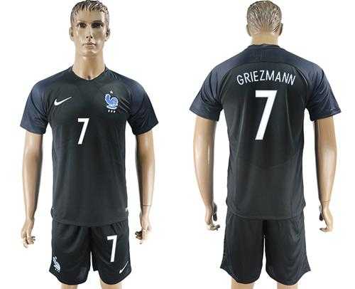 France #7 Griezmann Away Soccer Country Jersey