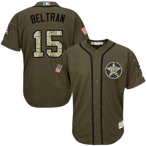 Houston Astros #15 Carlos Beltran Green Salute to Service Stitched MLB Jersey