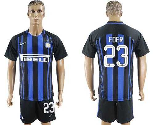 Inter Milan #23 Eder Home Soccer Club Jersey