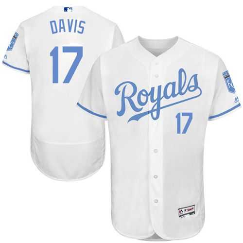 Kansas City Royals #17 Wade Davis White Flexbase Authentic Collection Father's Day Stitched MLB Jersey