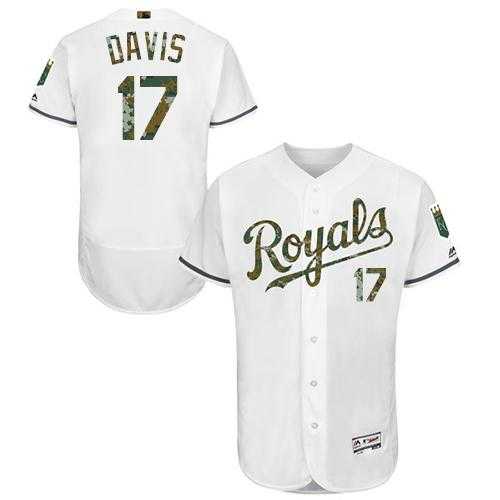 Kansas City Royals #17 Wade Davis White Flexbase Authentic Collection Memorial Day Stitched MLB Jersey