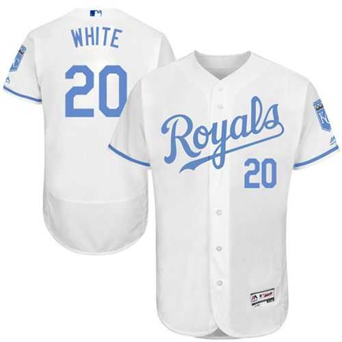 Kansas City Royals #20 Frank White White Flexbase Authentic Collection Father's Day Stitched MLB Jersey