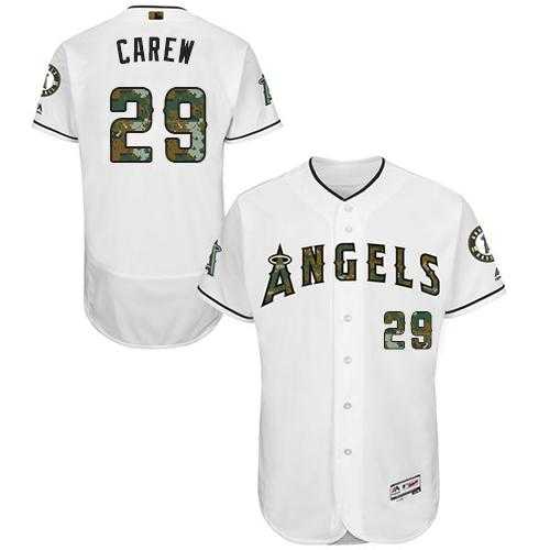 Los Angeles Angels Of Anaheim #29 Rod Carew White Flexbase Authentic Collection Memorial Day Stitched MLB Jersey
