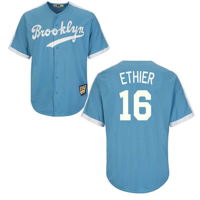Los Angeles Dodgers #16 Andre Ethier Light Blue Cooperstown Throwback Stitched Baseball Jersey