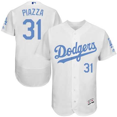Los Angeles Dodgers #31 Mike Piazza White Flexbase Authentic Collection Father's Day Stitched MLB Jersey