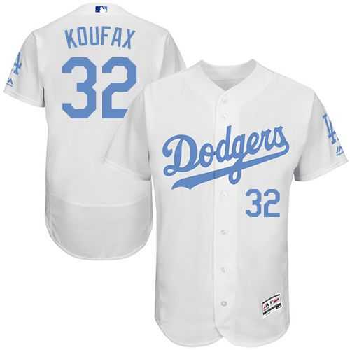 Los Angeles Dodgers #32 Sandy Koufax White Flexbase Authentic Collection Father's Day Stitched MLB Jersey