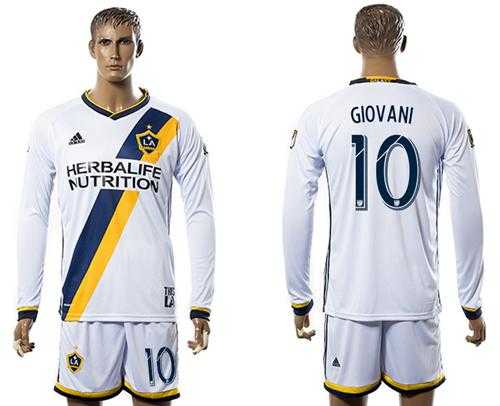 Los Angeles Galaxy #10 Giovani Home Long Sleeves Soccer Club Jersey